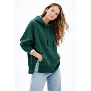 Women's Forest Green Hooded Pullover Sweatshirt